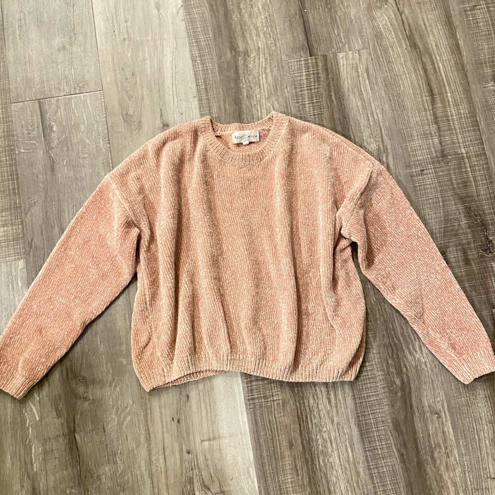 Plush Chenille Crewneck Sweater - Dusty Rose